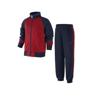 Maroon With Black Track Suit