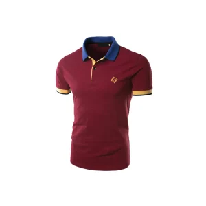 Marron With Blue Polo Shirt