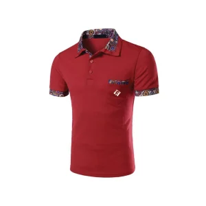 Red With Black Polo Shirt