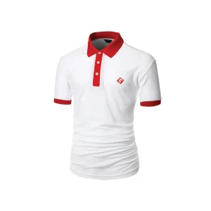 White With Red Polo Shirt